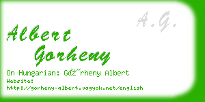 albert gorheny business card